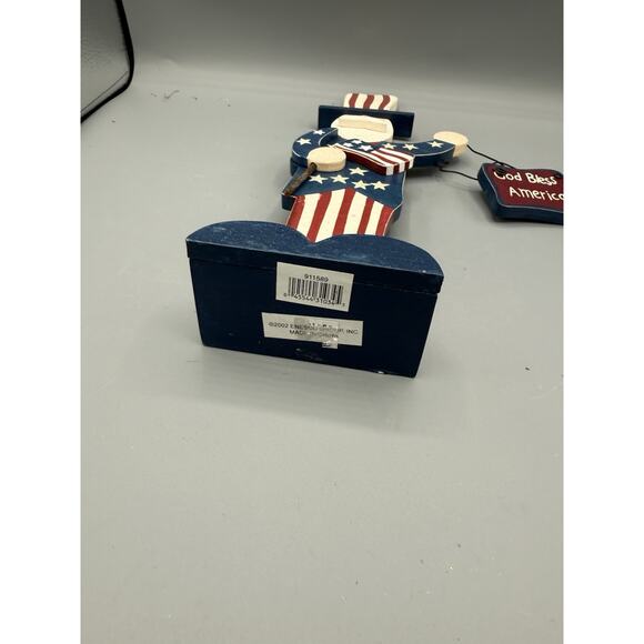Enesco Uncle Sam Patriotic Wooden Figurine God Bless America USA 13” - Picture 5 of 6
